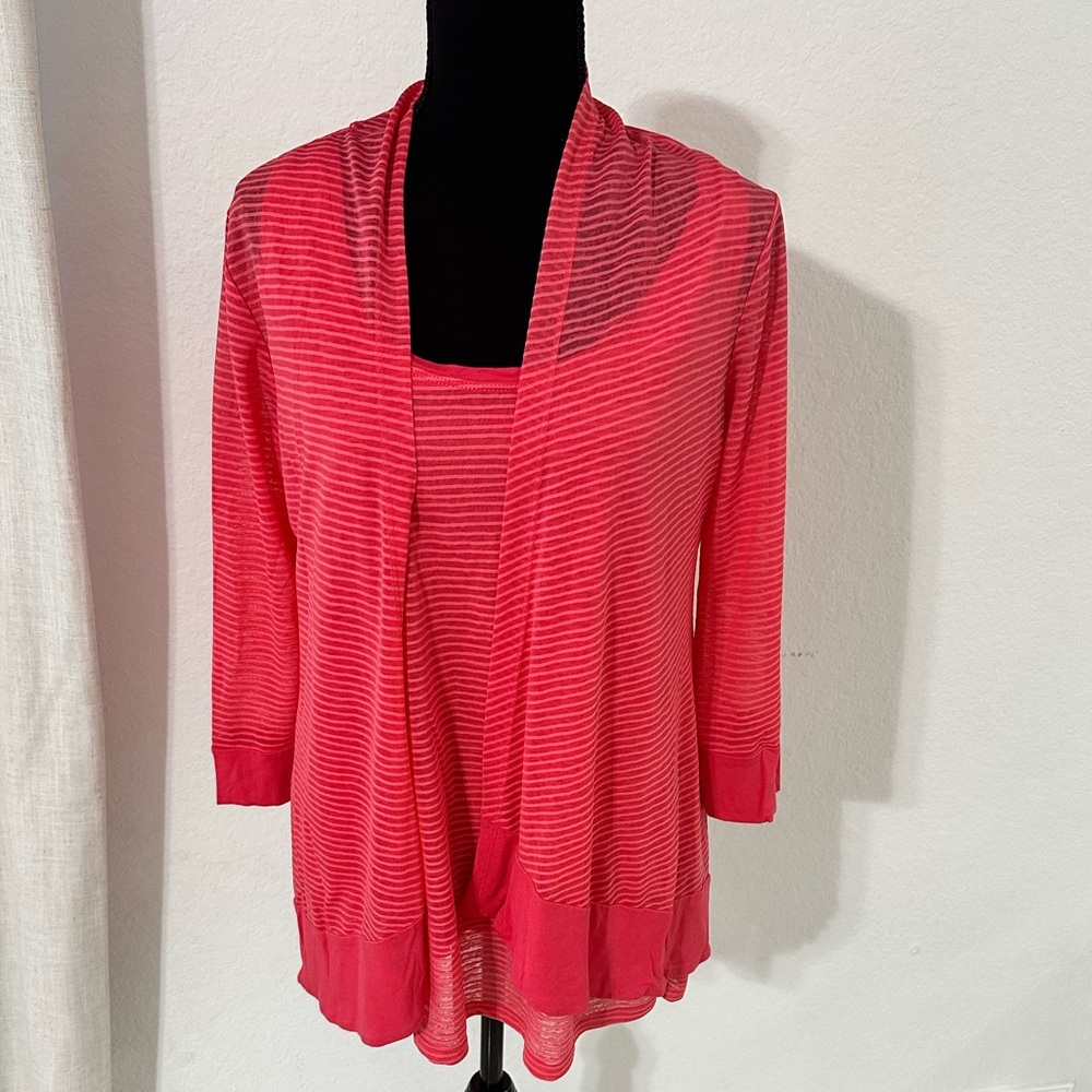JANA Set Two Pieces Cardigan And Tank Top Size Medium Viscose